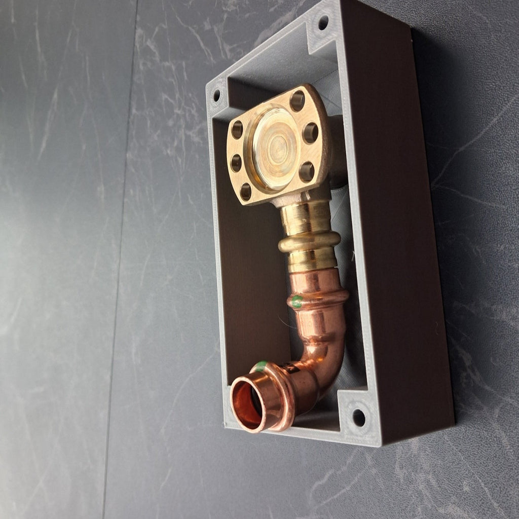 Nordcover Abdeckrosette geöffnet mit Kupfer-Fitting