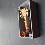 Nordcover Abdeckrosette geöffnet mit Kupfer-Fitting